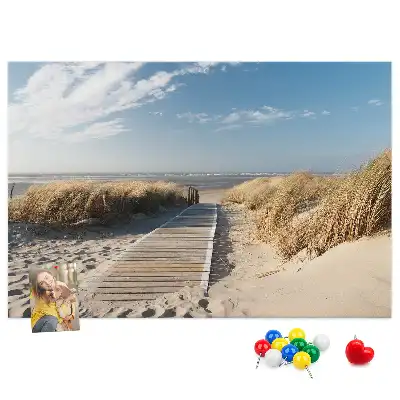 Korková nástenka s motívom výhľadu na pláž