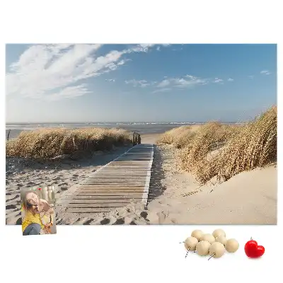 Korková nástenka s motívom výhľadu na pláž