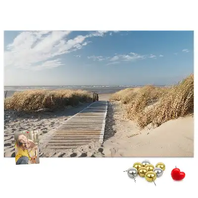 Korková nástenka s motívom výhľadu na pláž