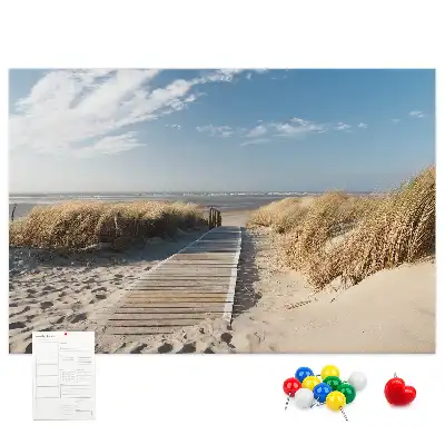 Korková nástenka s motívom výhľadu na pláž