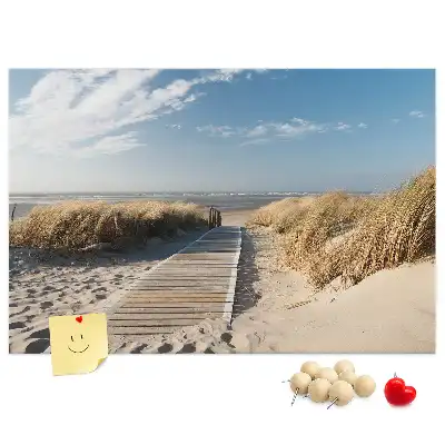 Korková nástenka s motívom výhľadu na pláž