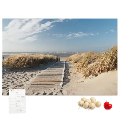Korková nástenka s motívom výhľadu na pláž