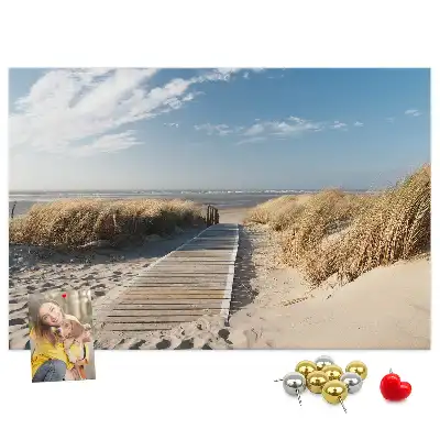 Korková nástenka s motívom výhľadu na pláž