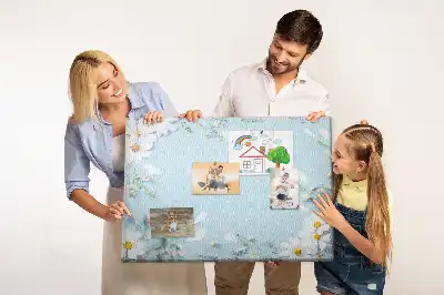 Korková nástenka s kvetinovým rámom