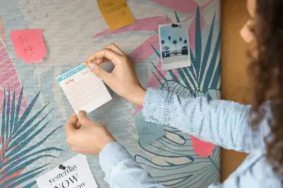 Korková nástenka Pastelové listy