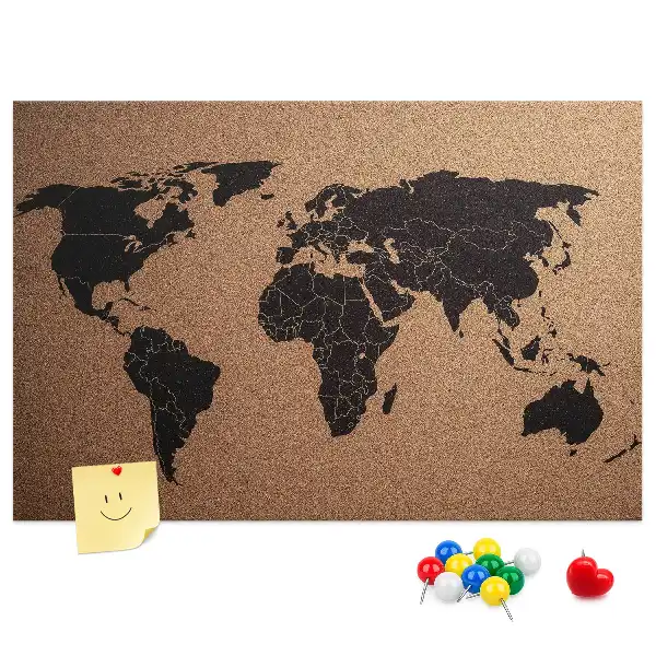 Nástenka do detskej izby s minimalistickým obrysom kontinentov