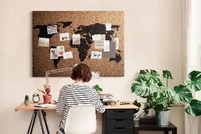 Nástenka do detskej izby s minimalistickým obrysom kontinentov