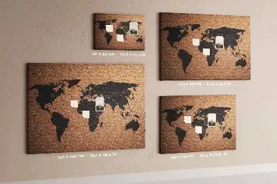 Nástenka do detskej izby s minimalistickým obrysom kontinentov