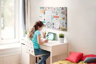 Nástenka do detskej izby s lineárnymi minimalistickými kresbami