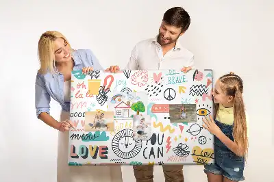 Nástenka do detskej izby s lineárnymi minimalistickými kresbami
