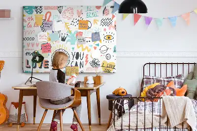 Nástenka do detskej izby s lineárnymi minimalistickými kresbami