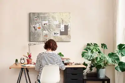 Nástenka do detskej izby v pieskovej farbe s motívom tieňa palmy