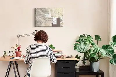 Nástenka do detskej izby v pieskovej farbe s motívom tieňa palmy