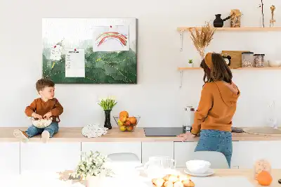 Korková nástenka s modernými rastlinnými motívmi