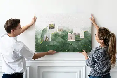 Korková nástenka s modernými rastlinnými motívmi