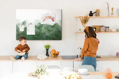 Korková nástenka s modernými rastlinnými motívmi