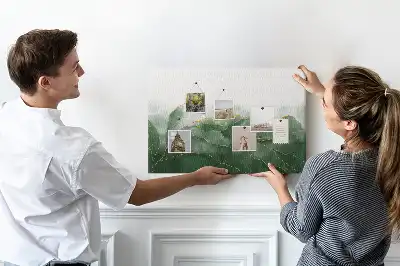 Korková nástenka s modernými rastlinnými motívmi