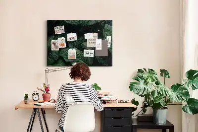 Korková nástenka s motívom tropickej monstery