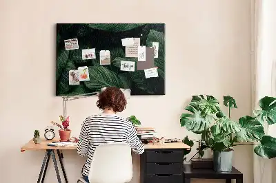 Korková nástenka s motívom tropickej monstery
