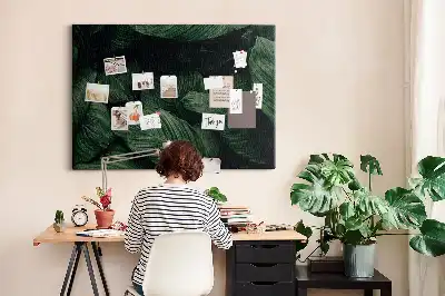 Korková nástenka s motívom tropickej monstery