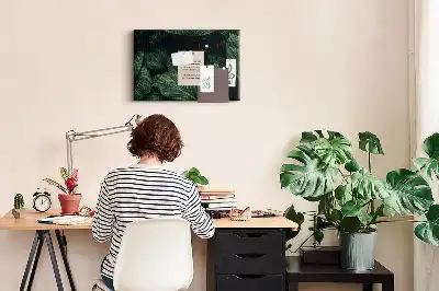 Korková nástenka s motívom tropickej monstery