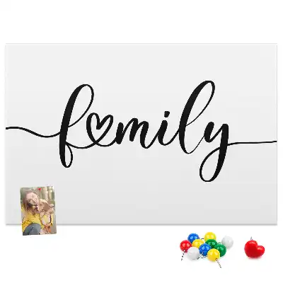 Korková nástenka s nápisom Family