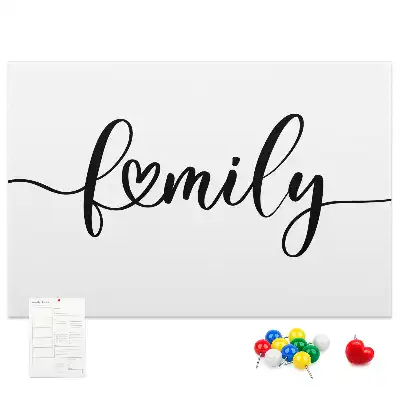 Korková nástenka s nápisom Family