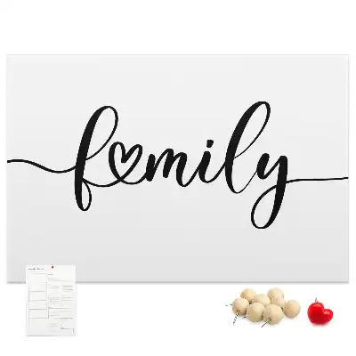 Korková nástenka s nápisom Family