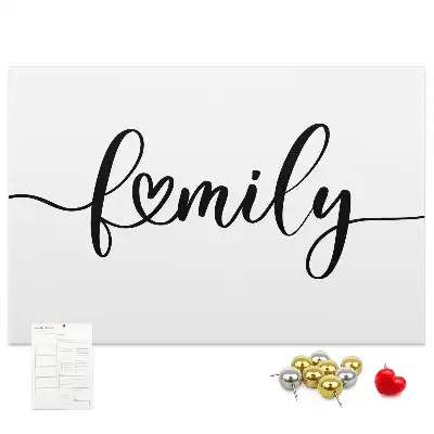Korková nástenka s nápisom Family