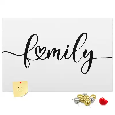 Korková nástenka s nápisom Family