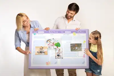 Ružový ročný plánovač na nástenku do detskej izby