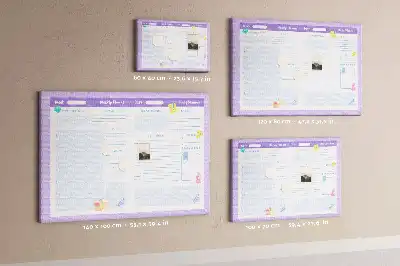 Ružový ročný plánovač na nástenku do detskej izby