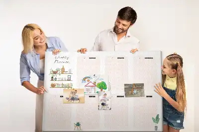 Korková nástenka s organizérom harmonogramu týždňa