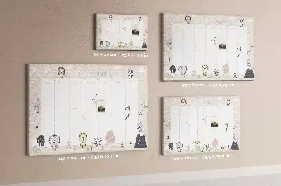 Korková nástenka organizér na týždenný harmonogram