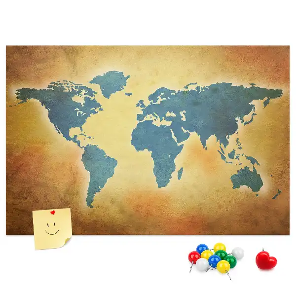 Nástenná mapa sveta v retro štýle na dekoráciu do detskej izby