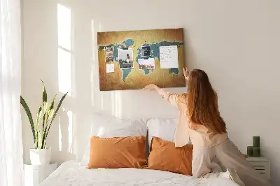 Nástenná mapa sveta v retro štýle na dekoráciu do detskej izby