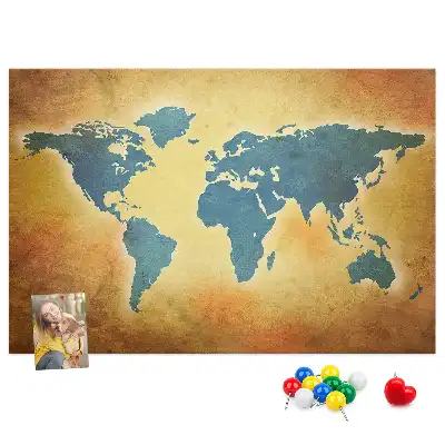 Nástenná mapa sveta v retro štýle na dekoráciu do detskej izby