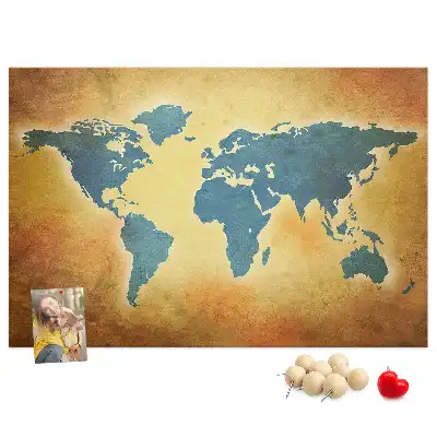 Nástenná mapa sveta v retro štýle na dekoráciu do detskej izby