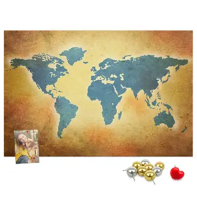Nástenná mapa sveta v retro štýle na dekoráciu do detskej izby