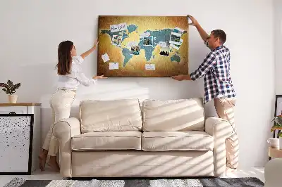 Nástenná mapa sveta v retro štýle na dekoráciu do detskej izby