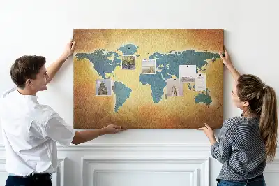 Nástenná mapa sveta v retro štýle na dekoráciu do detskej izby