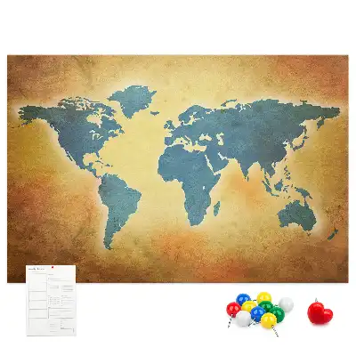 Nástenná mapa sveta v retro štýle na dekoráciu do detskej izby