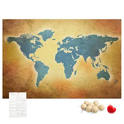 Nástenná mapa sveta v retro štýle na dekoráciu do detskej izby