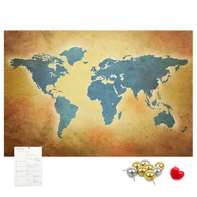 Nástenná mapa sveta v retro štýle na dekoráciu do detskej izby