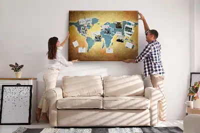 Nástenná mapa sveta v retro štýle na dekoráciu do detskej izby
