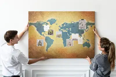 Nástenná mapa sveta v retro štýle na dekoráciu do detskej izby