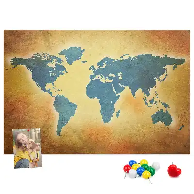 Nástenná mapa sveta v retro štýle na dekoráciu do detskej izby