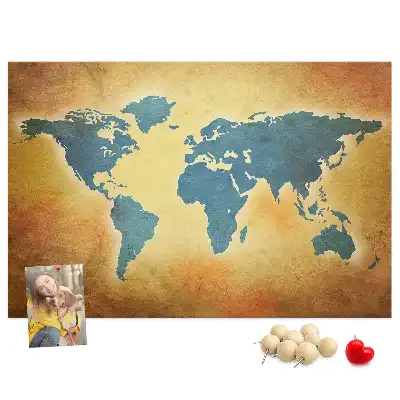 Nástenná mapa sveta v retro štýle na dekoráciu do detskej izby