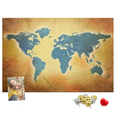 Nástenná mapa sveta v retro štýle na dekoráciu do detskej izby