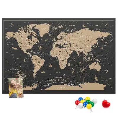 Nástenka do detskej izby v štýle retro mapy sveta